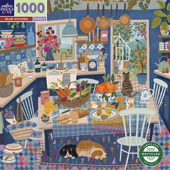 Blue Kitchen - Blå køkken  - Puslespil 1000 brikker fra eeBoo